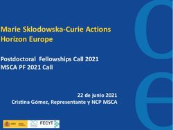 Marie Sklodowska-Curie Actions Horizon Europe - Postdoctoral Fellowships Call 2021 MSCA PF 2021 Call - Horizonte ...