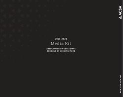 Media Kit 2021-2022 ASSOCIATION OF COLLEGIATE SCHOOLS OF ARCHITECTURE