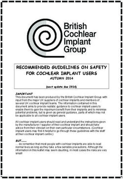RECOMMENDED GUIDELINES ON SAFETY FOR COCHLEAR IMPLANT USERS