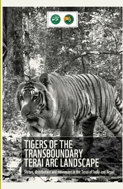TIGERS OF THE TRANSBOUNDARY TERAI ARC LANDSCAPE - Status, distribution and movement in the Terai of India and Nepal