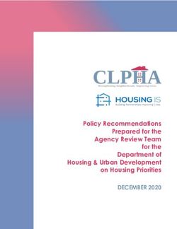 Policy Recommendations Prepared for the Agency Review Team for the Department of Housing & Urban Development on Housing Priorities - DECEMBER 2020