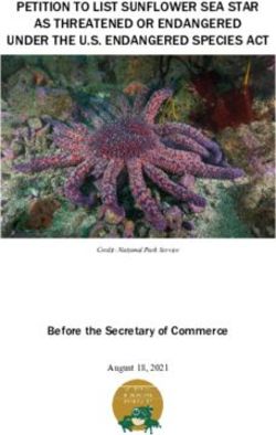 PETITION TO LIST SUNFLOWER SEA STAR AS THREATENED OR ENDANGERED UNDER ...