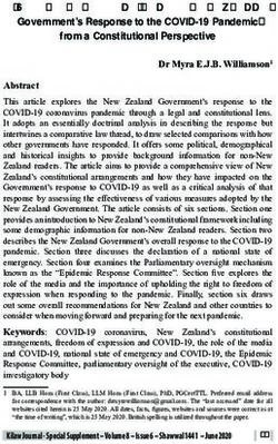 A Stress-test for Democracy: Analysing the New Zealand Government's Response to the COVID-19 Pandemic from a Constitutional Perspective
