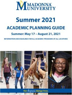 Summer 2021 ACADEMIC PLANNING GUIDE - Summer: May 17 - August 21, 2021 - Madonna University