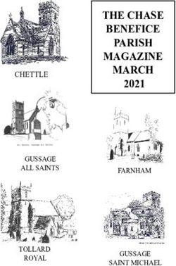 THE CHASE BENEFICE PARISH MAGAZINE MARCH - 2021 CHETTLE