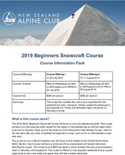 2019 Beginners Snowcraft Course - Course Information Pack - NZ Alpine Club