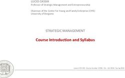 Course Introduction and Syllabus - STRATEGIC MANAGEMENT - UniBG