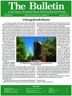 A Message from the Director - VOLUME25 THEUNIVERSITYOFVERMONT - The University of Vermont