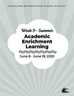 Week 9 - Summer Academic Enrichment - Learning June 8 - June 19, 2020 - Cleveland Metropolitan ...