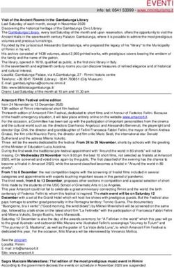 EVENTI info: tel. 0541 53399 - www.riminiturismo.it - Rimini turismo