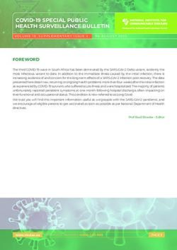 COVID-19 SPECIAL PUBLIC HEALTH SURVEILLANCE BULLETIN