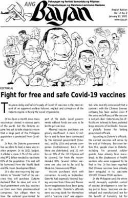 Fight for free and safe Covid-19 vaccines - Ang Bayan