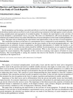 Barriers and Opportunities for the Development of Social Entrepreneurship: Case Study of Czech Republic