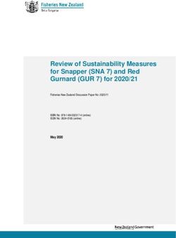Review of Sustainability Measures for Snapper (SNA 7) and Red Gurnard (GUR 7) for 2020/21 - May 2020 ISSN No: 2624-0165 (online) - MPI
