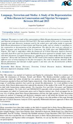 Language, Terrorism and Media: A Study of the Representation of Boko Haram in Cameroonian and Nigerian Newspapers Between 2014 and 2015
