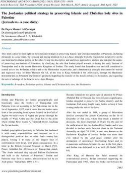 The Jordanian political strategy in preserving Islamic and Christian holy sites in Palestine (Jerusalem - a case study)