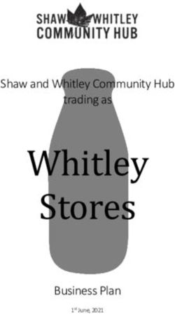 Whitley Stores Shaw and Whitley Community Hub trading as - Business Plan 1st June, 2021