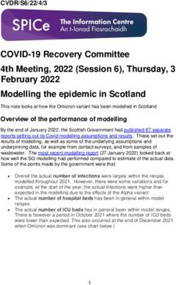 COVID-19 Recovery Committee 4th Meeting, 2022 (Session 6), Thursday, 3 February 2022 Modelling the epidemic in Scotland
