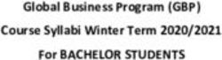 Global Business Program (GBP) Course Syllabi Winter Term 2020/2021 For BACHELOR STUDENTS