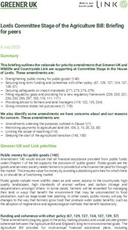 Lords Committee Stage of the Agriculture Bill: Briefing for peers - Greener UK