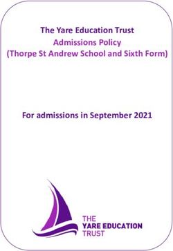 The Yare Education Trust Admissions Policy (Thorpe St Andrew School and Sixth Form) For admissions in September 2021