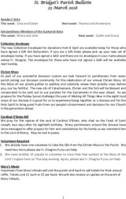 St. Bridget's Parish Bulletin 25 March 2018 - St Bridget's, Eaglesham