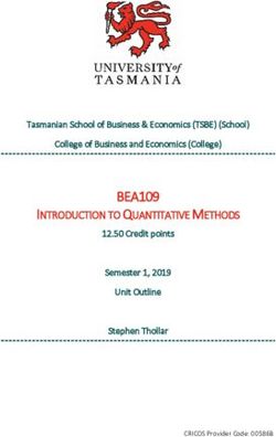 BEA109 INTRODUCTION TO QUANTITATIVE METHODS - Tasmanian School of Business & Economics (TSBE) (School)