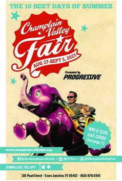 THE 10 BEST DAYS OF SUMMER - WIN A $100 GAS CARD! See page 21 - Champlain Valley Fair