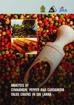 ANALYSIS OF CINNAMON, PEPPER AND CARDAMOM VALUE CHAINS IN SRI LANKA