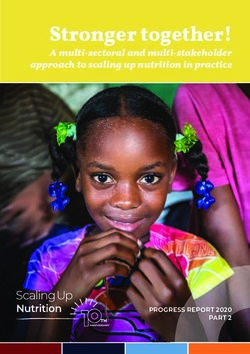Stronger together! A multi-sectoral and multi-stakeholder approach to scaling up nutrition in practice - SUN Progress report 2020