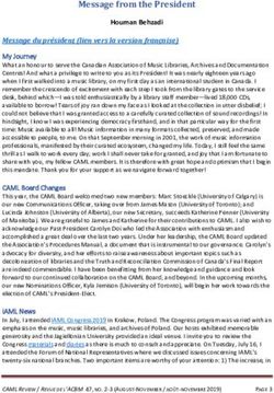 Message from the President - CAML Review