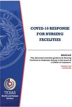 COVID-19 RESPONSE FOR NURSING FACILITIES - Abstract This document provides guidance to Nursing Facilities on Response Actions in the event of a ...