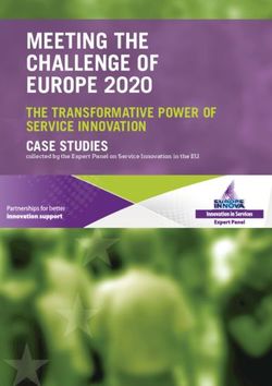 MEETING THE CHALLENGE OF EUROPE 2020 - THE TRANSFORMATIVE POWER OF SERVICE INNOVATION CASE STUDIES - REACHLaw