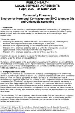 PUBLIC HEALTH LOCAL SERVICES AGREEMENTS - 1 April 2020 - 31 March 2021 Community Pharmacy Emergency Hormonal Contraception (EHC) to under 25s and ...