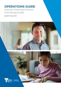 OPERATIONS GUIDE Victorian Government Schools From 18 August 2020 - Independent Schools Victoria