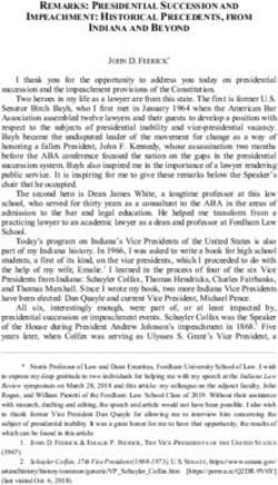 REMARKS: PRESIDENTIAL SUCCESSION AND IMPEACHMENT: HISTORICAL PRECEDENTS, FROM INDIANA AND BEYOND - Open ...