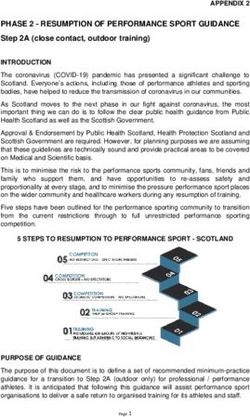PHASE 2 - RESUMPTION OF PERFORMANCE SPORT GUIDANCE