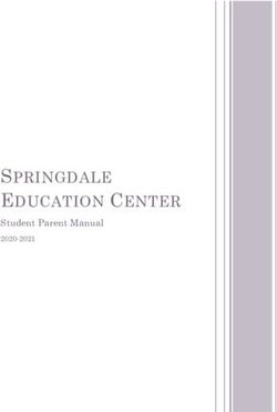 SPRINGDALE EDUCATION CENTER - Student Parent Manual 2020-2021 - Positive Regard Network