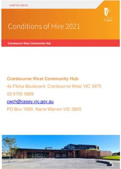 Conditions of Hire 2021 - Cranbourne West Community Hub 4s Flicka Boulevard, Cranbourne West VIC 3975 - City of Casey