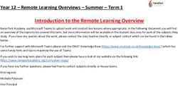 Introduction to the Remote Learning Overview