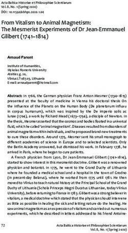 From Vitalism to Animal magnetism: the mesmerist experiments of Dr Jean-emmanuel Gilibert (1741-1814)