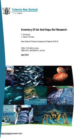 Inventory Of Iwi And Hapu Eel Research - T. Shortland, J. Tipene-Thomas New Zealand Fisheries Assessment Report 2019/15 ISSN 1179-5352 (online) ...