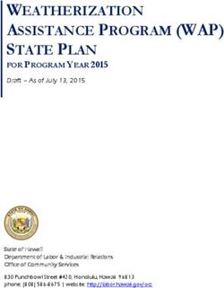 WEATHERIZATION ASSISTANCE PROGRAM (WAP) STATE PLAN