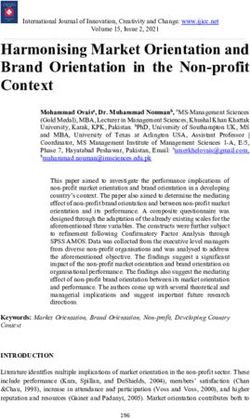 Harmonising Market Orientation and Brand Orientation in the Non-profit Context - IJICC