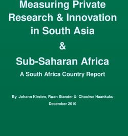 Measuring Private Research & Innovation in South Asia & Sub-Saharan Africa - A South Africa Country Report - Agricultural Science and ...