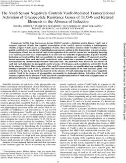 THE VANS SENSOR NEGATIVELY CONTROLS VANR-MEDIATED TRANSCRIPTIONAL ACTIVATION OF GLYCOPEPTIDE RESISTANCE GENES OF TN1546 AND RELATED ELEMENTS IN ...