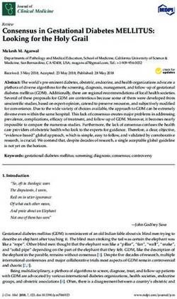 Consensus in Gestational Diabetes MELLITUS: Looking for the Holy Grail - MDPI