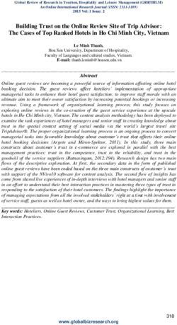 Building Trust on the Online Review Site of Trip Advisor: The Cases of Top Ranked Hotels in Ho Chi Minh City, Vietnam