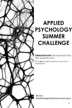 APPLIED PSYCHOLOGY SUMMER CHALLENGE - SUBMISSION DATE: First day back of the new academic year - The ...
