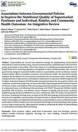 Associations between Governmental Policies to Improve the Nutritional Quality of Supermarket Purchases and Individual, Retailer, and Community ...